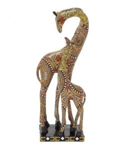 Grayson Lane 16-in x 6-in Eclectic Sculpture - Brown Poly Stone Giraffe