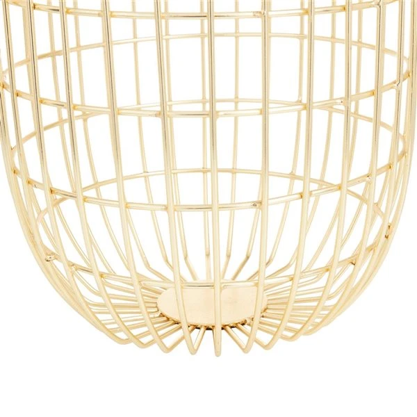 Grayson Lane Set of 2 17-in x 11-in Contemporary Storage Baskets - Gold Iron 3 Grayson Lane Set of 2 17-in x 11-in Contemporary Storage Baskets - Gold Iron - Image 3