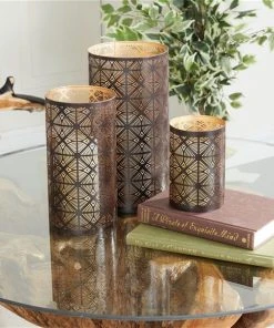 Grayson Lane Set of 3 12-in, 10-in, 6-in Eclectic Lantern - Brown Metal -GRAYSON LANE shop 330861652 AlternateImage2 l