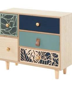 Grayson Lane 10-in x 13-in Eclectic Jewelry Box - Blue Wood