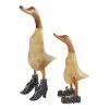 Grayson Lane Set of 2 17-in, 12-in Brown Coastal Duck Sculpture - Bamboo