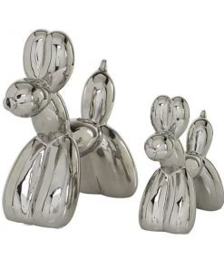 Grayson Lane Set of 2 7-in, 9-in Silver Contemporary Dog Sculpture - Porcelain -GRAYSON LANE shop 330861661 AlternateImage4 l