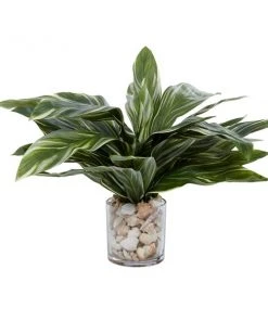 Grayson Lane 27-in x 19-in Natural Artificial Foliage - Green Plastic and Ceramic