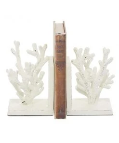 Grayson Lane 7-in x 5-in Farmhouse Bookends - White Metal