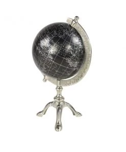 Grayson Lane 12-in x 7-in Rustic Globe - Black Aluminum