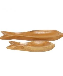 Grayson Lane Set of 2 24-in, 16-in Coastal Style Tray - Brown Teak Wood -GRAYSON LANE shop 330861679 AlternateImage4 l