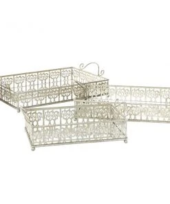 Grayson Lane Set of 3 22-in, 19-in, 16-in Glam Tray - Silver Metal -GRAYSON LANE shop 330861686 AlternateImage4 l