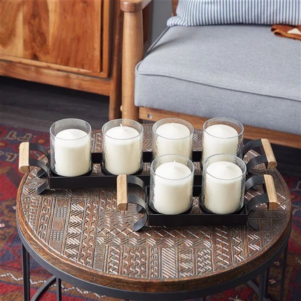 Grayson Lane Set of 2 12.75-in, 21.25-in Candle Holder - Black Metal 2 Grayson Lane Set of 2 12.75-in, 21.25-in Candle Holder - Black Metal - Image 2