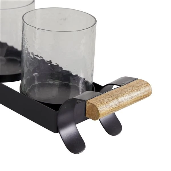 Grayson Lane Set of 2 12.75-in, 21.25-in Candle Holder - Black Metal 3 Grayson Lane Set of 2 12.75-in, 21.25-in Candle Holder - Black Metal - Image 3