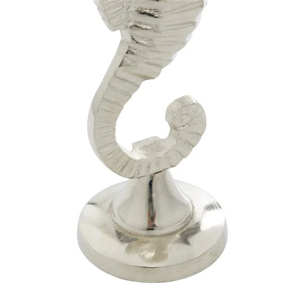 Grayson Lane Set of 2 18-in, 14-in Coastal Candle Holder - Silver Aluminum 4 Grayson Lane Set of 2 18-in, 14-in Coastal Candle Holder - Silver Aluminum - Image 4