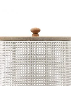 Grayson Lane Set of 2 6-in, 7-in Farmhouse Decorative Jar - White Metal -GRAYSON LANE shop 330861715 AlternateImage3 l