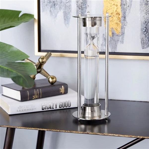 Grayson Lane 12-in x 4-in x 4-in Contemporary Timer - Silver Aluminum 2 Grayson Lane 12-in x 4-in x 4-in Contemporary Timer - Silver Aluminum - Image 2