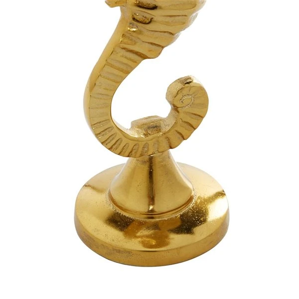 Grayson Lane Set of 2 18-in, 14-in Coastal Candle Holder - Gold Aluminum 3 Grayson Lane Set of 2 18-in, 14-in Coastal Candle Holder - Gold Aluminum - Image 3