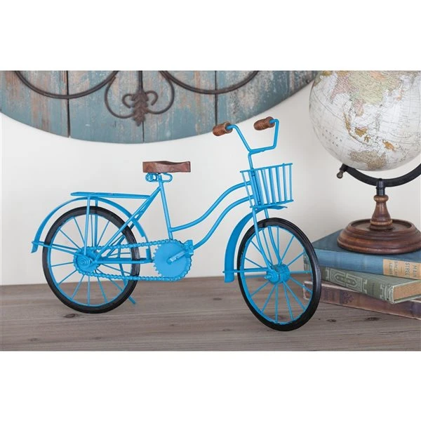 Grayson Lane 11-in x 18-in Vintage Bicycle Sculpture - Blue Metal 2 Grayson Lane 11-in x 18-in Vintage Bicycle Sculpture - Blue Metal - Image 2
