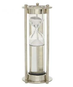 Grayson Lane 8-in x 3-in x 3-in Modern Timer - Silver Aluminum