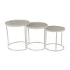 Grayson Lane Set of 3 16-in, 18-in, 20-in Farmhouse Accent Table - Cream Wood