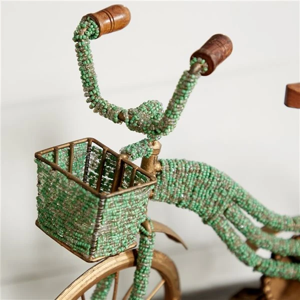 Grayson Lane 12-in x 18-in Vintage Bicycle Sculpture - Green Metal 3 Grayson Lane 12-in x 18-in Vintage Bicycle Sculpture - Green Metal - Image 3