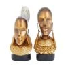 Grayson Lane Set of 2 11-in x 5-in Eclectic Sculptures - Gold Poly Stone