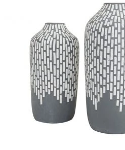 Grayson Lane Set of 2 13-in x 6-in Modern Vases - Grey Stoneware 9 Grayson Lane Set of 2 13-in x 6-in Modern Vases - Grey Stoneware -GRAYSON LANE shop 330861762 AlternateImage4 l