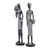 Grayson Lane Set of 2 14-in x 4-in Eclectic Sculptures - Black Poly Stone