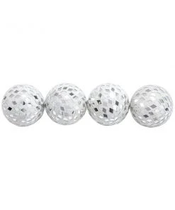 Grayson Lane Set of 4 4-in White Glam Orbs & Vase Filler -Glass -