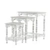 Grayson Lane Set of 3 24-in, 21-in, 16-in Eclectic Accent Table - White Mango Wood