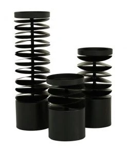 Grayson Lane Set of 3 6-in, 8-in, 12-in Contemporary Candle Holder - Black Metal -GRAYSON LANE shop 330861781 AlternateImage5 l