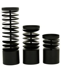 Grayson Lane Set of 3 6-in, 8-in, 12-in Contemporary Candle Holder - Black Metal -GRAYSON LANE shop 330861781 AlternateImage6 l