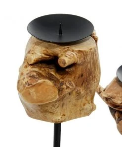 Grayson Lane 12-in x 18-in Natural Candlestick Holders -Black Teak Wood -GRAYSON LANE shop 330861789 AlternateImage3 l