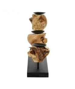 Grayson Lane 12-in x 18-in Natural Candlestick Holders -Black Teak Wood -GRAYSON LANE shop 330861789 AlternateImage5 l