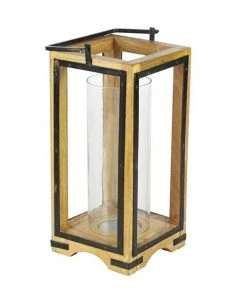 Grayson Lane 22-in x 8-in Traditional Candle Holder Lantern - Natural Brown Mango Wood -GRAYSON LANE shop 330861790 AlternateImage5 l