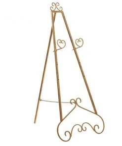 Grayson Lane 48-in x 23-in Traditional Easel - Gold Iron