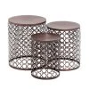 Grayson Lane Set of 3 20-in, 18-in, 16-in Industrial Accent Table - Brown Metal