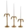 Grayson Lane Set of 3 10-in, 8-in, 6-in Glam Candle Holder - Gold Aluminum