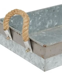 Grayson Lane Set of 2 16-in, 14-in Farmhouse Tray - Grey Metal 7 Grayson Lane Set of 2 16-in, 14-in Farmhouse Tray - Grey Metal -GRAYSON LANE shop 330861806 AlternateImage2 l