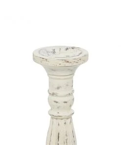 Grayson Lane Set of 3 21-in, 17-in, 15-in Traditional Candle Holder - White Mango Wood -GRAYSON LANE shop 330861807 AlternateImage3 l