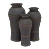 Grayson Lane Set of 3 37-in, 33-in, 29-in Rustic Vase - Brown Metal