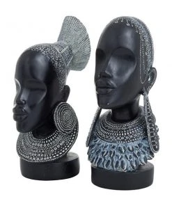 Grayson Lane Set of 2 11-in x 5-in Eclectic Sculptures - Black Poly Stone -GRAYSON LANE shop 330861826 AlternateImage3 l