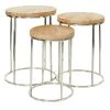 Grayson Lane Set of 3 14-in, 17, 18-in Contemporary Accent Table - Brown Stainless Steel