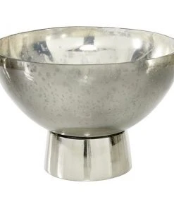 Grayson Lane 7-in x 11-in Modern Decorative Bowl - Dark Grey Glass and Metal