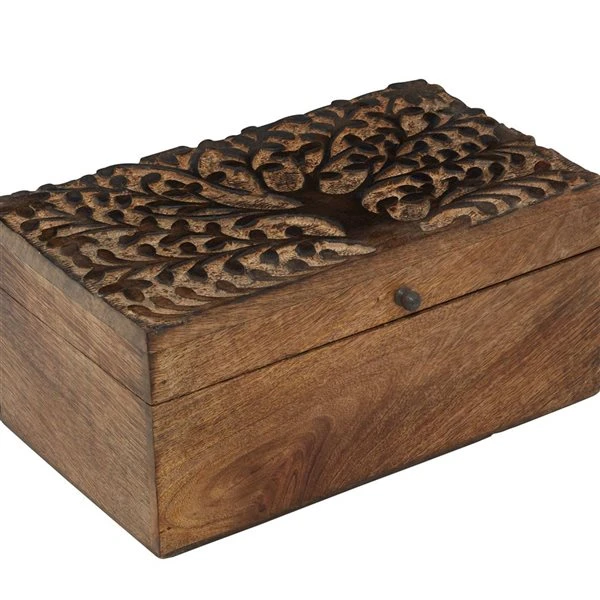 Grayson Lane Set of 3 12-in, 10-in, 8-in Brown Rustic Box - Mango Wood 3 Grayson Lane Set of 3 12-in, 10-in, 8-in Brown Rustic Box - Mango Wood - Image 3