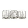 Grayson Lane Set of 3 4-in x 4-in Modern Candle Holders -Silver Iron