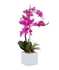 Grayson Lane 23-in x 28-in Natural Artificial Foliage - Pink Plastic and Ceramic