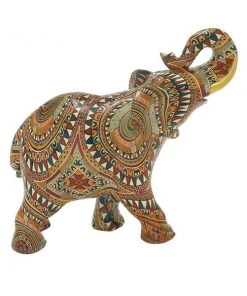 Grayson Lane 8-in x 9-in Eclectic Sculpture - Orange Poly Stone Elephant -GRAYSON LANE shop 330861861 AlternateImage3 l