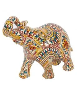 Grayson Lane 8-in x 9-in Eclectic Sculpture - Orange Poly Stone Elephant -GRAYSON LANE shop 330861861 AlternateImage4 l