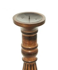 Grayson Lane Set of 3 24-in, 21-in, 18-in Traditional Candle Holder - Brown Mango Wood -GRAYSON LANE shop 330861862 AlternateImage4 l