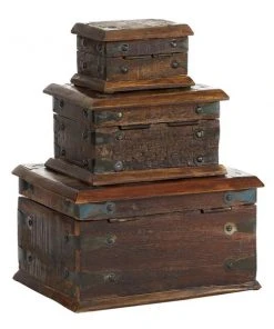 Grayson Lane Set of 3 11-in 8-in 5-in Brown Rustic Box - Recycled Wood 9 Grayson Lane Set of 3 11-in 8-in 5-in Brown Rustic Box - Recycled Wood -GRAYSON LANE shop 330861864 AlternateImage6 l
