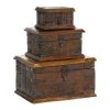Grayson Lane Set of 3 11-in 8-in 5-in Brown Rustic Box - Recycled Wood