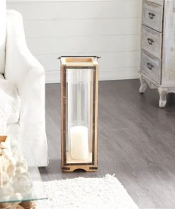 Grayson Lane 31-in x 8-in Traditional Candle Holder Lantern - Brown Mango Wood 6 Grayson Lane 31-in x 8-in Traditional Candle Holder Lantern - Brown Mango Wood -GRAYSON LANE shop 330861865 AlternateImage1 l