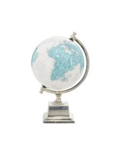 Grayson Lane 13-in x 8-in Traditional Globe - Turquoise Aluminum